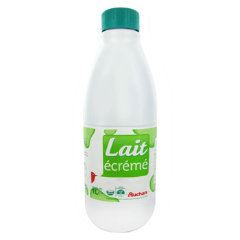 Auchan lait ecreme U.H.T. bouteille 1l