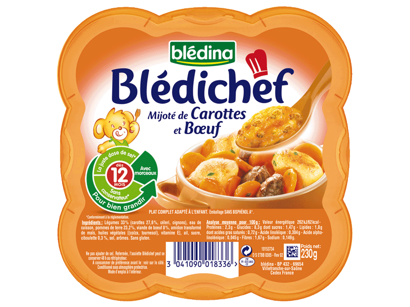 Bledichef - Mijote de carottes et boeuf, des 12M