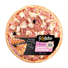 Sodébo Pizza la pizza jambon et emmental 470g