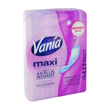 Serviette hygiénique Vania Maxi nuit x12
