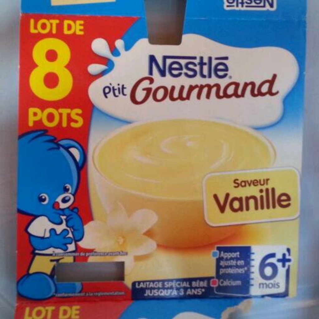 Nestlé Bébé P'tit Gourmand - Dessert saveur vanille, 6 + mois les 8 pots de 100 g