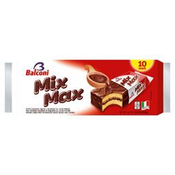 Balconi, Mix Max, mini genoises fourrees et enrobees au cacao, les 10 snacks de 35g