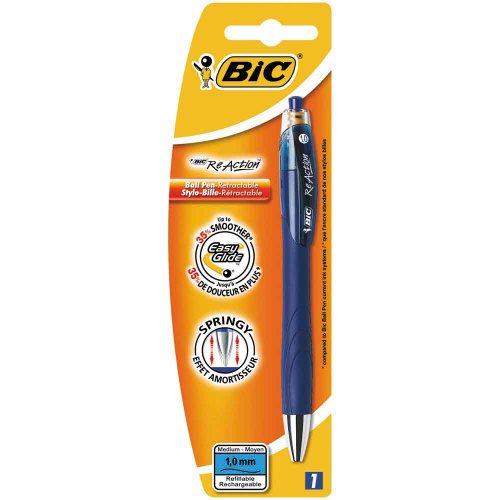 Bic Stylo bille ReAction moyen 1,0 mm bleu le stylo