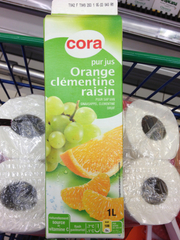 Cora pur jus orange clementine raisin 1l