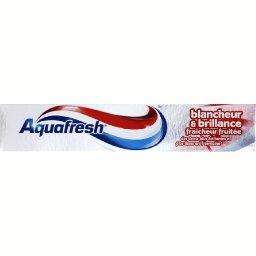 Aquafresh 3 Blancheur & Brillance, dentifrice fraîcheur fruitée le tube de 75ml
