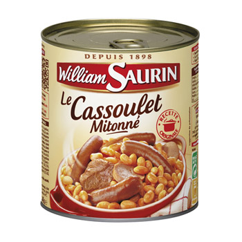 William Saurin, Le cassoulet mitonné recette originale, la boite de 840 g