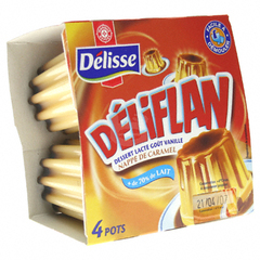 Delisse deliFlan: dessert lacte gout vanille nappe de caramel 4 x 100g