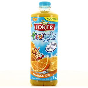 Joker, Jus d'orange sans pulpe 70% fruits Fruigolo, la bouteille de 1,5 l