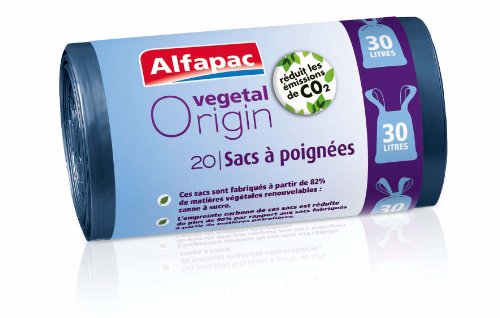Sacs poubelle poignee Alfapac Vegetal origin 30 litres x20