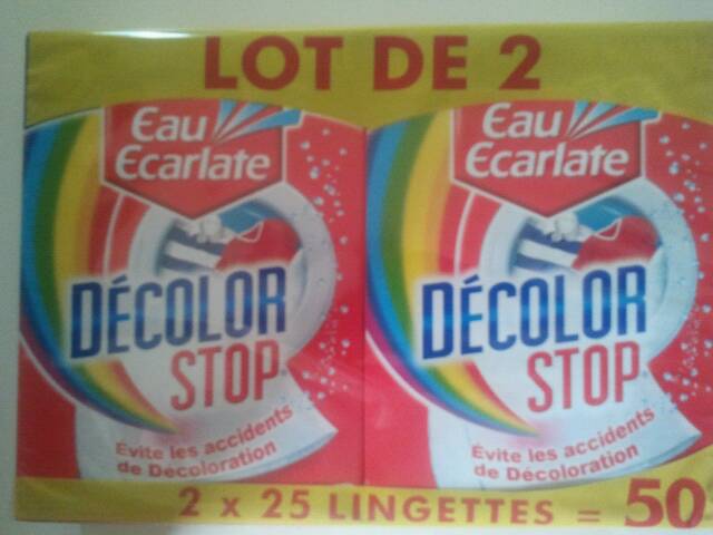EAU ECARLATE Lingettes anti-decoloration linge Decolor Stop - Lot