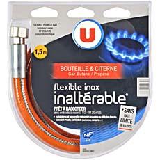 Tuyau flexible pour gaz butane et propane U, en inox