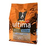 Ultima Croquettes junior poulet/riz/céréales chiens medium maxi le sac de 2 kg