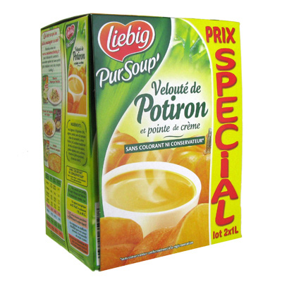 Liebig Pur'Soup - Velouté de potiron et pointe de crème les 2 briques d'1L