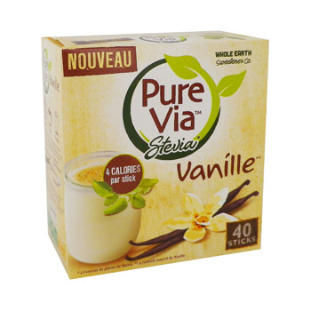 sticks stevia vanille x40 pure via 60g