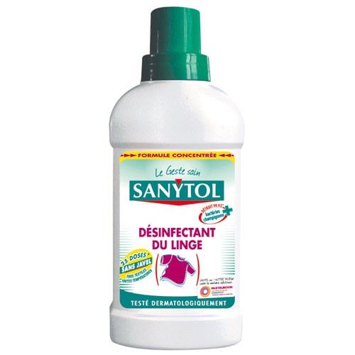 Lessive désinfectante Sanytol Fleurs Blanches, Produit nettoyant pour le  linge