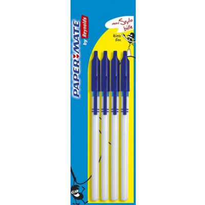 Papermate 4 stylos bille fine carbure bleu