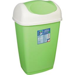 Apta, Poubelle a couvercle basculant vert/blanc 25 L, la poubelle