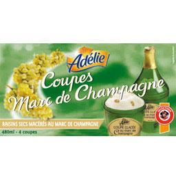 Adelie, Coupes glacees Marc de champagne, les 4 coupes de 120ml
