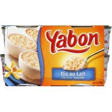 Riz au lait saveur vanille YABON, 4x110g
