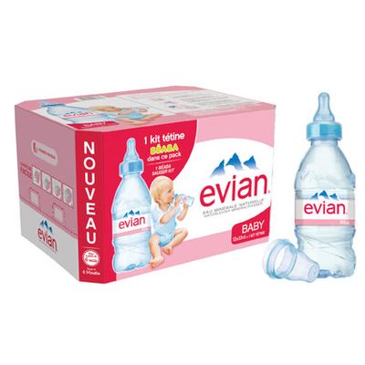 Evian baby eau minerale avec tetine 12x33cl