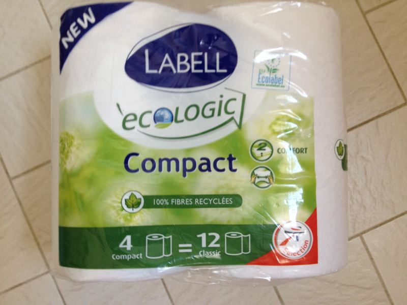 Labell, Papier hygienique ecologique, le sachet de 4 rouleaux