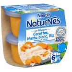 Nestlé naturnes carottes merlu blanc riz touche de citron 2x200g