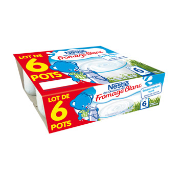 Nestlé ptit onctueux fromage blanc nature 6x100g dès 6mois