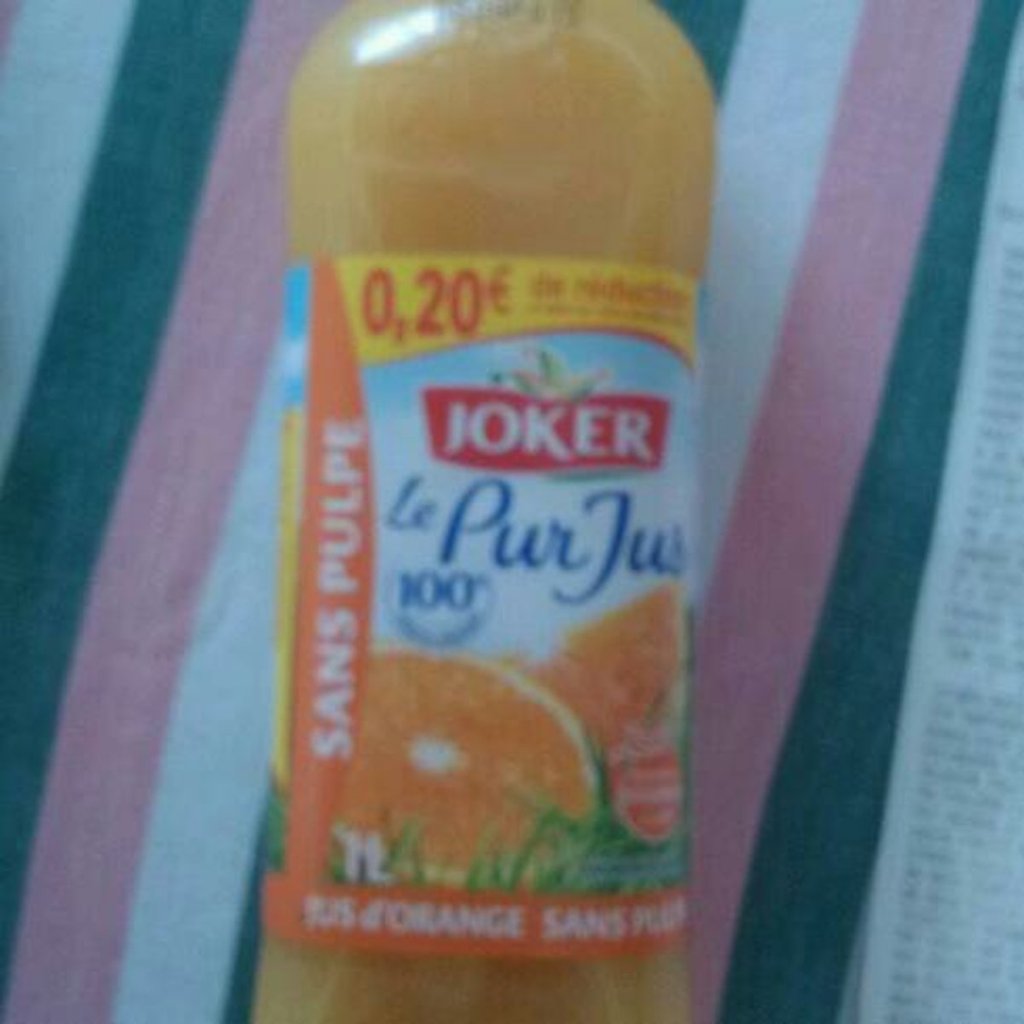 100% pur jus d'orange sans pulpe 1l
