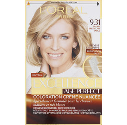 Excellence L'Oréal Paris Excellence Coloration Cheveux Matures & Très Blancs Age Perfect 9,31 Blond Très Clair...
