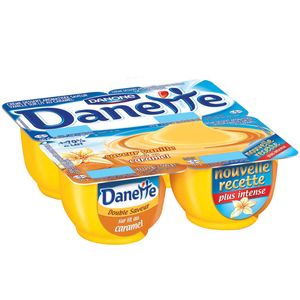 Dessert vanille sur lit caramel Danette