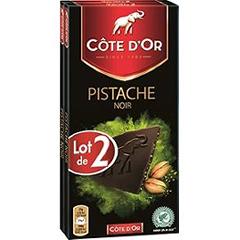 Côte d'Or noir pistache 2 x 100g