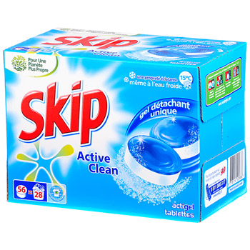 Lessive tablettes Skip Active Clean 28 lavages x56