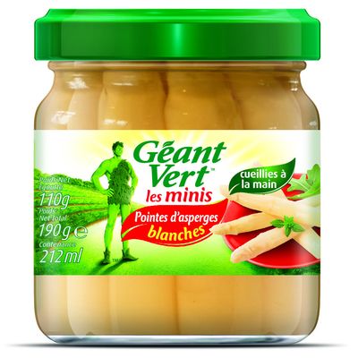Pointes d'asperges Geant Vert Blanches bocal 110g