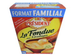 Preparation pasteurisee pour fondue aux 3 fromages PRESIDENT, 16%MG, 600g