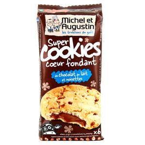 Super cookies coeur fondant chocolat et noisettes