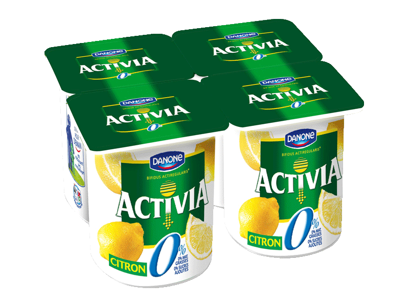 Activia yaourt bifidus au citron 0% de mg 4 x 125g