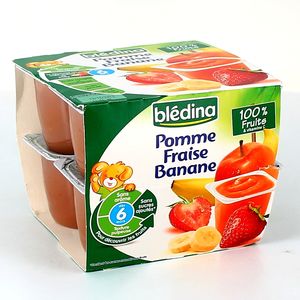 Bledina coupelles fruits 8 x 100 g pomme fraise banane des 6 mois