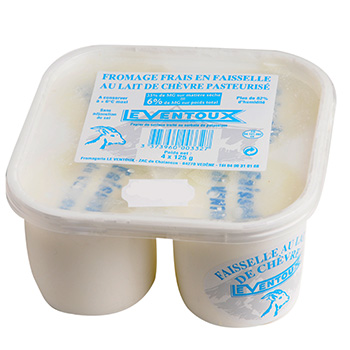 Fromage faisselle Le Ventoux Lait de chevre 35%mg 4x125g