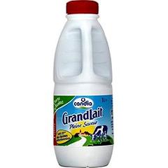 Grandlait pleine saveur, lait entier sterilise UHT, collecte dans des fermes selectionnees, la bouteille,1l
