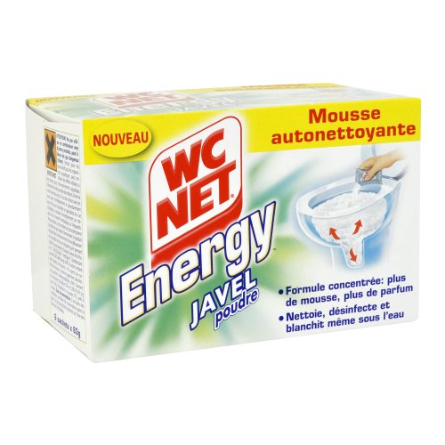 Désinfectant poudre WC Net Energy javel - boîte de 6 sachets