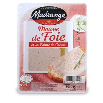 Mousse de foie Madrange Recette fondante 1 tranche 180g