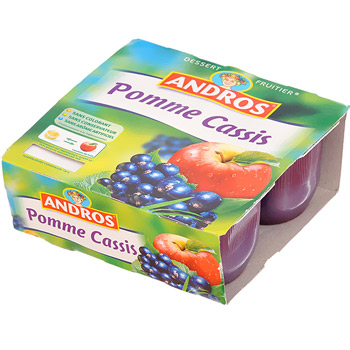 Compotes Pomme Cassis Andros 4x100g