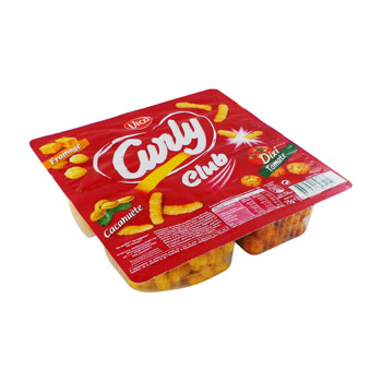 Curly Club - Assortiment de biscuits apéritifs Goût Fromage, Cacahuète, Dixi tomate.