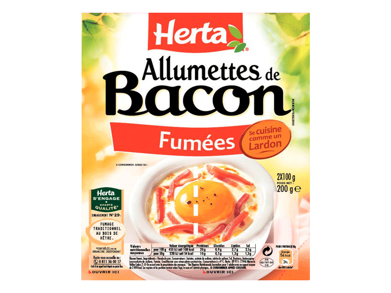 Allumettes de bacon Herta Fumees 200g