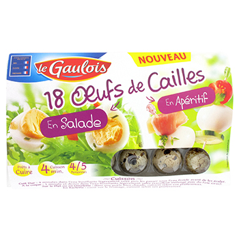 Oeufs caille Le gaulois 18 pieces