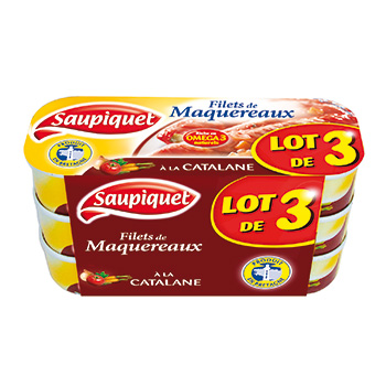 Saupiquet filets maquereaux catalane 3x169g maxi gourmand