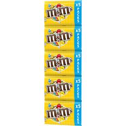 M&M'S Peanut bonbons chocolatés à la cacahuète 5 pochons 5x45g pas cher 