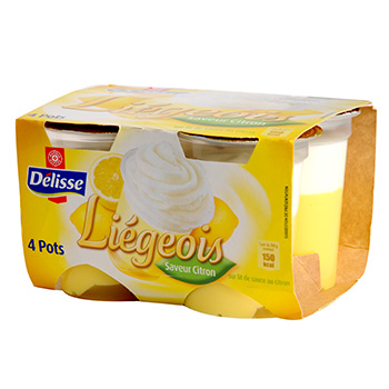 Liegois Delisse desserts lactes citron 4 x 100g