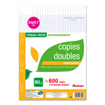 Auchan copies doubles perforees 600pages dimension21x29,7cm