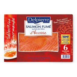 Delpierre, saumon fume ecosse 6 tranches, la plaque de 210g - Tous les  produits poissons fumés & panés - Prixing